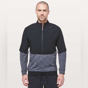 Lululemon Black and Heather Gray Half-Zip Athletic Pullover size Large